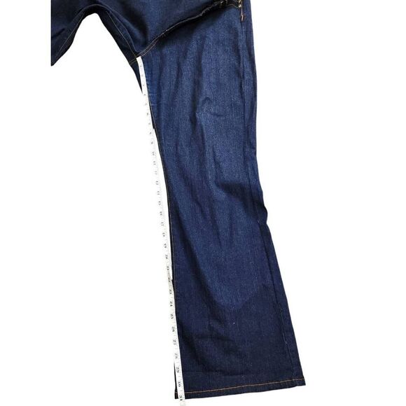 Ruff Ryders Y2K Flare embroidered Jeans size 14 (34x31) dark wash gold accent - Picture 4 of 11